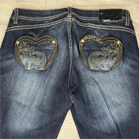 Apple Bottom Vintage Y2K Dark Blue Women's Jeans Size 9/10 - Picture 2 of 3